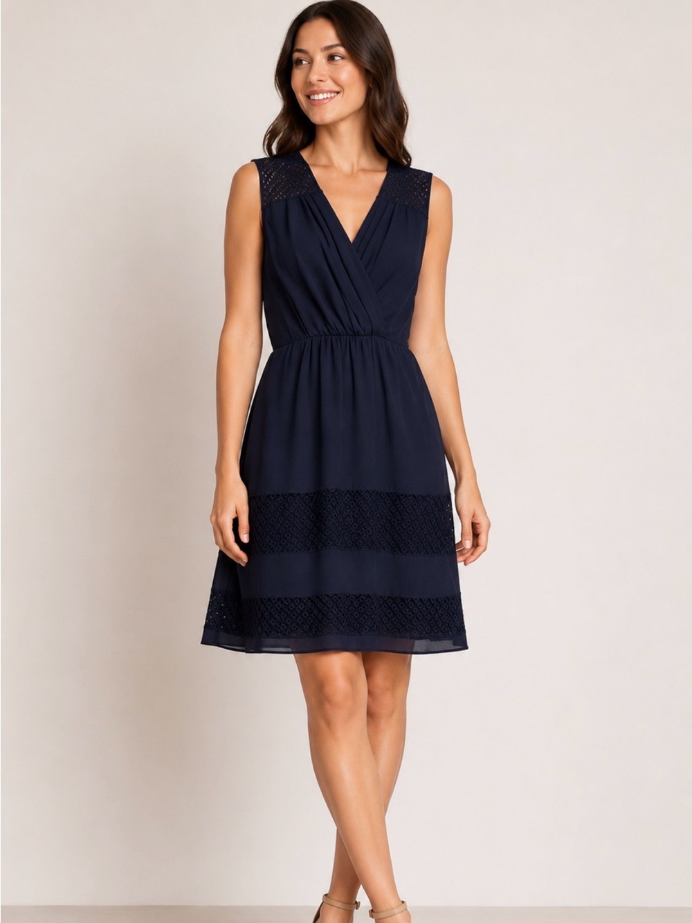 The Limited Women's Navy Sleeveless V-Neck Dress Size 2